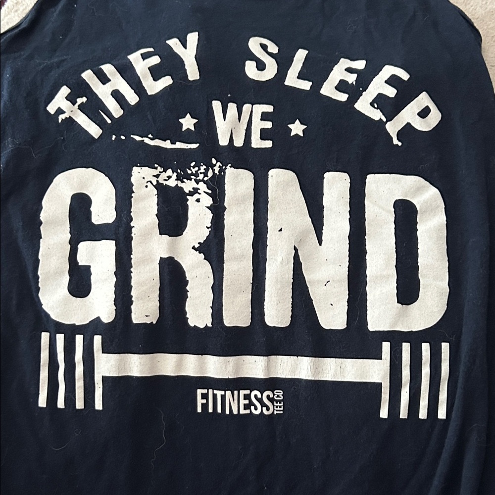 Dark blue Graphic Tee with Motivational Print